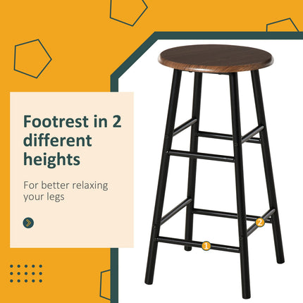 HOMCOM 3-Piece Dining Set with 2 Matching Chairs and 1 Table Black and Oak