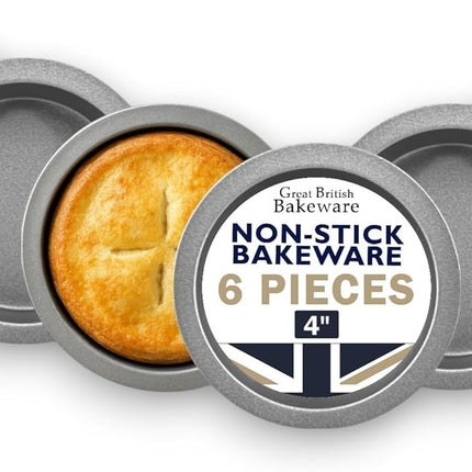 Samuel Groves 6-Pack 4" Non-Stick Mini Pie & Tart Tins – Air Fryer Friendly
