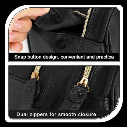 Makeup Bags Cosmetic PU Leather Large Capacity Women'S Portable Toiletry Toiletries Case Makeup Storage Bags with Handle for Ladies Girls