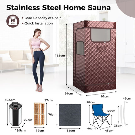 Portable Steam Sauna for Home with 3L Steam Generator