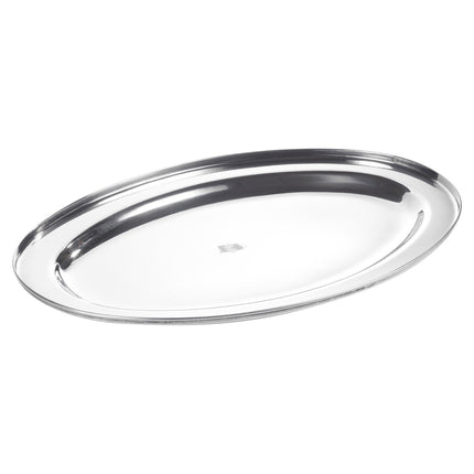 Oval Silver Effect Serving Plate Dinner Tray Platter Mirror Tableware Polished