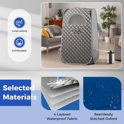 Full Body Steam Sauna Tent with 3L Steam Generator for Single Person