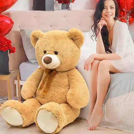 Giant Teddy Bear Stuffed Animal 3Ft,36'' Big Bear for Kid,Large Stuffed Bear for Baby Shower, Teddy Bear for Girlfriend Boyfriend Wife Mom Fiancée Valentine'S Birthday, Tan