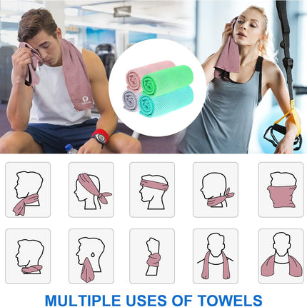 Sukeen Cooling Towel Ice Towel 4Pack (100 X 30Cm), Cooling Towel Quick Dry Fitne