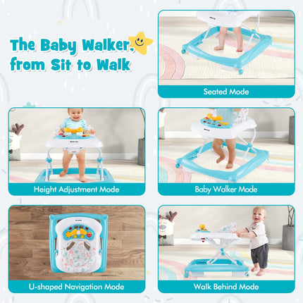 Toddler Activity Center Push Walker with 3 Adjustable Heights