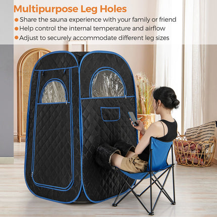 Portable Steam Sauna Tent with 1000W 3L Steam Generator and Chair