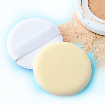 Powder Puff Round, 9 Pieces Makeup Puffs Powder Pads Air Cushion Sponge Foundation with Strap, Washable Powder Puffs with Large Face for Loose Powder, Cosmetic Soft Sponge Powder Puffs