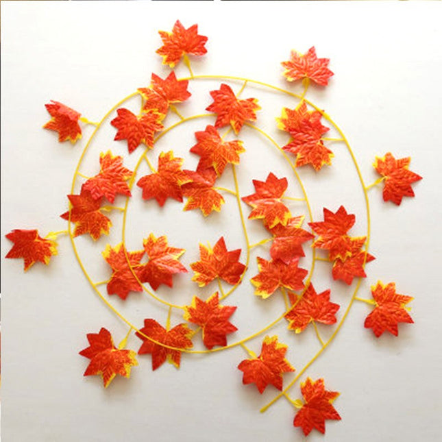 175Cm Artificial Autumn Fall Maple Leaves Garland Hanging Plant Halloween Decor