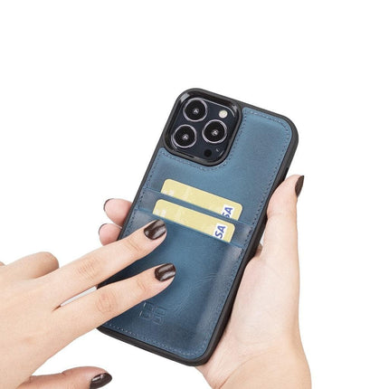 Flexible Leather Back Cover with CardHolder for iPhone 13 Series