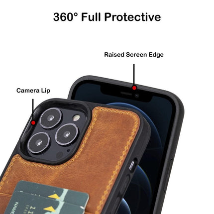 Flexible Leather Back Cover with CardHolder for iPhone 13 Series