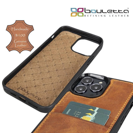 Flexible Leather Back Cover with CardHolder for iPhone 13 Series