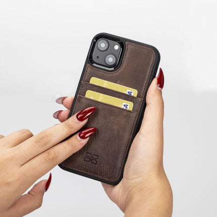 Flexible Leather Back Cover with CardHolder for iPhone 13 Series