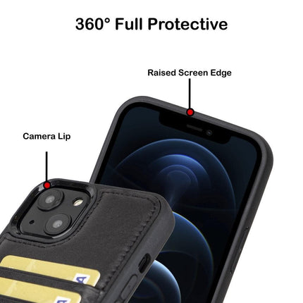 Flexible Leather Back Cover with CardHolder for iPhone 13 Series
