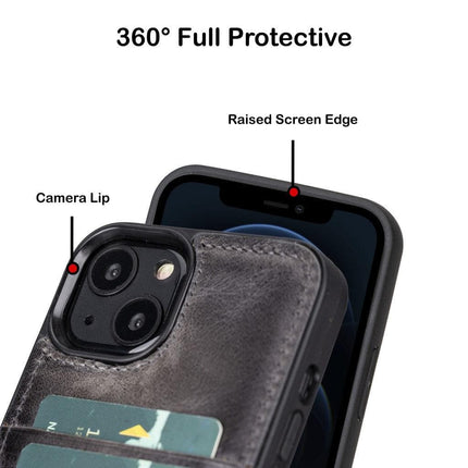 Flexible Leather Back Cover with CardHolder for iPhone 13 Series