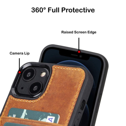 Flexible Leather Back Cover with CardHolder for iPhone 13 Series