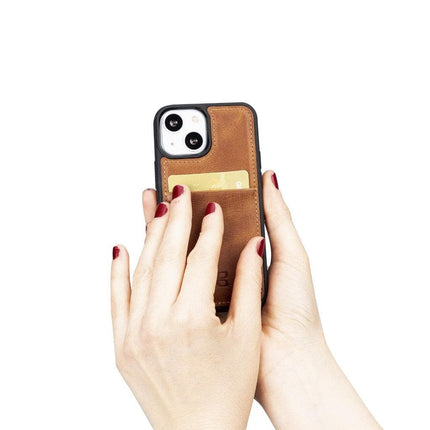 Flexible Leather Back Cover with CardHolder for iPhone 13 Series