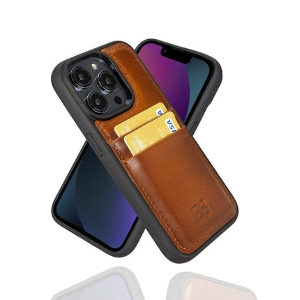 Flexible Leather Back Cover with CardHolder for iPhone 14 Series
