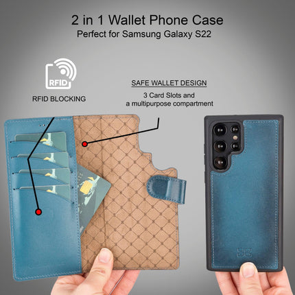Samsung Galaxy S22 Series Leather Detachable Wallet Case - MW