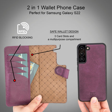 Samsung Galaxy S22 Series Leather Detachable Wallet Case - MW
