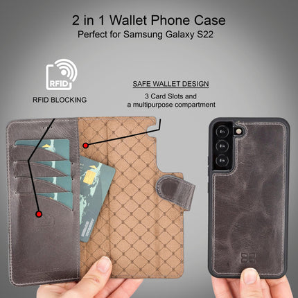Samsung Galaxy S22 Series Leather Detachable Wallet Case - MW