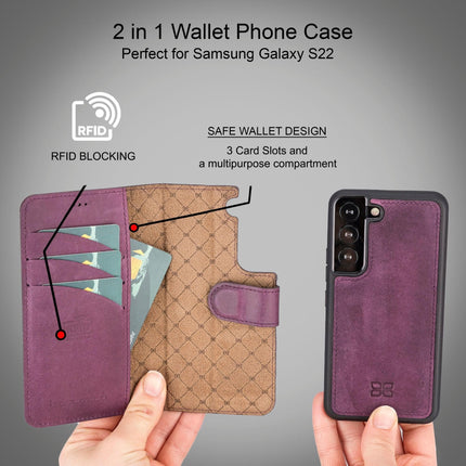 Samsung Galaxy S22 Series Leather Detachable Wallet Case - MW