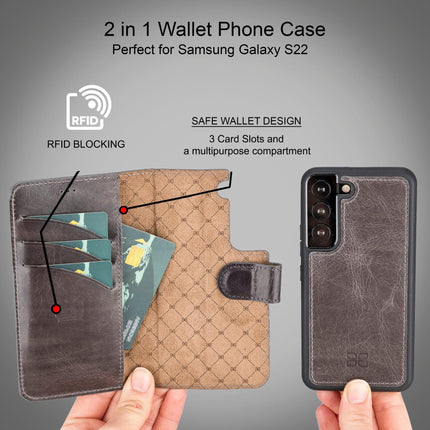 Samsung Galaxy S22 Series Leather Detachable Wallet Case - MW